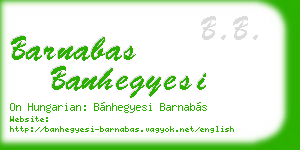 barnabas banhegyesi business card