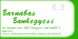 barnabas banhegyesi business card